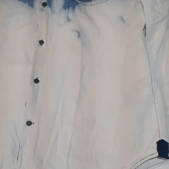Banana Republic Denim Jean Bleach Shirt Dip Dye XL - Picture 2 of 9